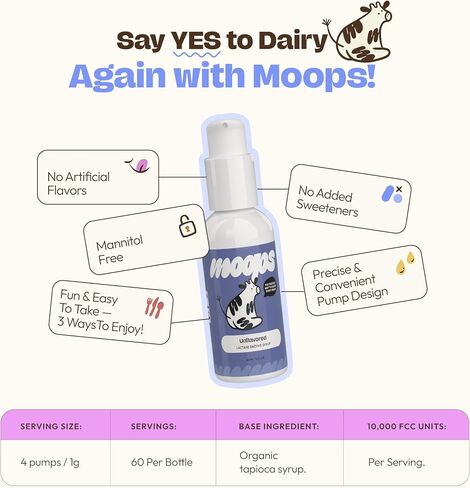Lactase Enzyme Drops 2oz – Delicious Unflavored Flavor – 10,000 FCC Units for Fast Acting Dairy Relief – Customizable Dosing for Lactose Intolerance – Portable Twist-to-Lock Pump in Saudi Arabia