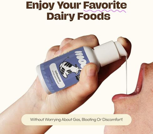 Lactase Enzyme Drops 2oz – Delicious Unflavored Flavor – 10,000 FCC Units for Fast Acting Dairy Relief – Customizable Dosing for Lactose Intolerance – Portable Twist-to-Lock Pump in Saudi Arabia