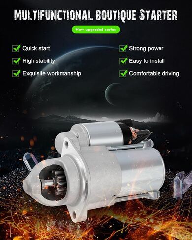 SCITOO Starter Motor 36100-25020 19090 for Hyundai Santa Fe 2010-2014 Sonata 2009-2014 for KIA Optima 2013-2014 Sorento 2011-2014 2.4L ‎1.2 Kw/12 Volt CW 10-Tooth Pinion in Saudi Arabia