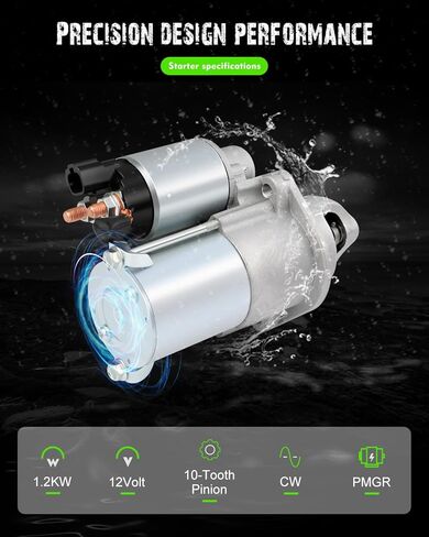 SCITOO Starter Motor 36100-25020 19090 for Hyundai Santa Fe 2010-2014 Sonata 2009-2014 for KIA Optima 2013-2014 Sorento 2011-2014 2.4L ‎1.2 Kw/12 Volt CW 10-Tooth Pinion in Saudi Arabia