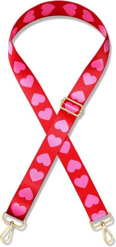 Valentine’s Day Purse Strap Replacement Red Pink Heart XOXO Bag Strap Conversation Heart Crossbody Purse Strap Valentine’s Day Accessories Gifts (Style B) in Kuwait