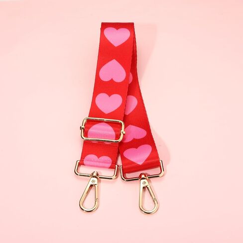 Valentine’s Day Purse Strap Replacement Red Pink Heart XOXO Bag Strap Conversation Heart Crossbody Purse Strap Valentine’s Day Accessories Gifts (Style B) in Kuwait