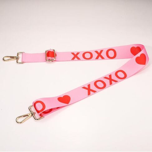 Valentine’s Day Purse Strap Replacement Red Pink Heart XOXO Bag Strap Conversation Heart Crossbody Purse Strap Valentine’s Day Accessories Gifts (Style B) in Kuwait