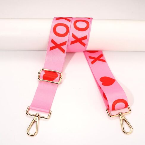 Valentine’s Day Purse Strap Replacement Red Pink Heart XOXO Bag Strap Conversation Heart Crossbody Purse Strap Valentine’s Day Accessories Gifts (Style B) in Kuwait