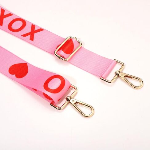 Valentine’s Day Purse Strap Replacement Red Pink Heart XOXO Bag Strap Conversation Heart Crossbody Purse Strap Valentine’s Day Accessories Gifts (Style B) in Kuwait