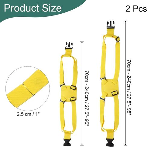 uxcell 2 Pcs Luggage Straps Bungees Adjustable Luggage Strap Buckle Carry Bag Elastic Suitcase Strap Belt Airport Travel Accessories for Travel Baggage Handbag Add Bag, Yellow in Saudi Arabia