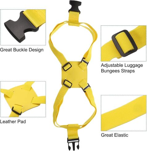 uxcell 2 Pcs Luggage Straps Bungees Adjustable Luggage Strap Buckle Carry Bag Elastic Suitcase Strap Belt Airport Travel Accessories for Travel Baggage Handbag Add Bag, Yellow in Saudi Arabia