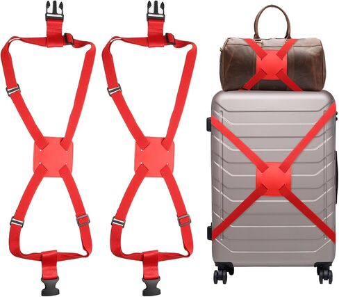 uxcell 2 Pcs Luggage Straps Bungees Adjustable Luggage Strap Buckle Carry Bag Elastic Suitcase Strap Belt Airport Travel Accessories for Travel Baggage Handbag Add Bag, Yellow in Saudi Arabia