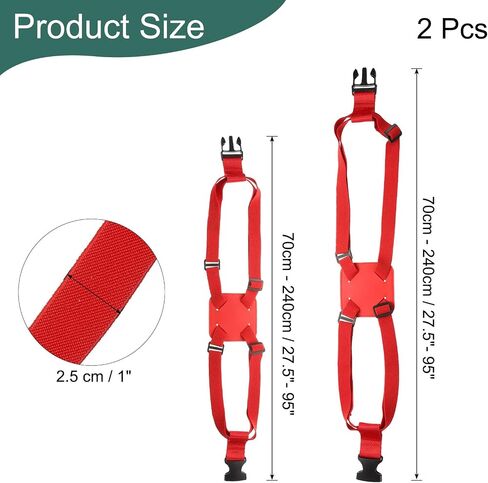 uxcell 2 Pcs Luggage Straps Bungees Adjustable Luggage Strap Buckle Carry Bag Elastic Suitcase Strap Belt Airport Travel Accessories for Travel Baggage Handbag Add Bag, Yellow in Saudi Arabia