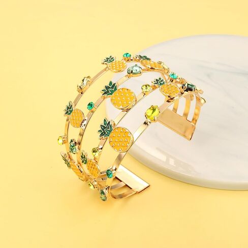 BVGA Summer Bracelet for Women Strawberry Pineapple Watermelon Cuff Bracelets Jeweled Tropical Fruit Bracelets Summer Beach Jewelry Outfits Accessories Gifts in Saudi Arabia