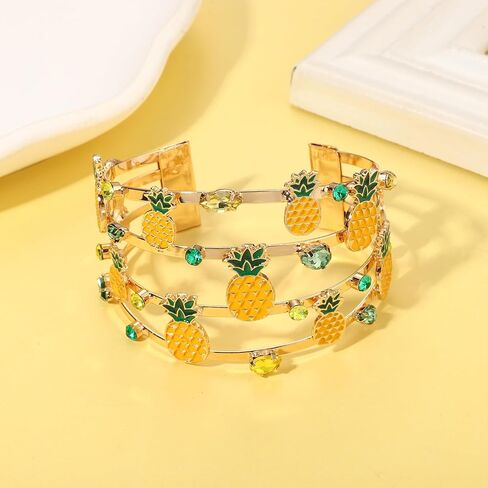 BVGA Summer Bracelet for Women Strawberry Pineapple Watermelon Cuff Bracelets Jeweled Tropical Fruit Bracelets Summer Beach Jewelry Outfits Accessories Gifts in Saudi Arabia