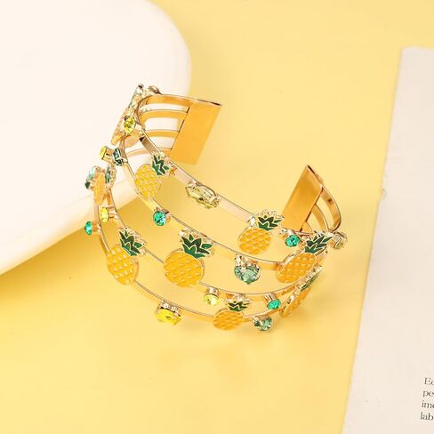 BVGA Summer Bracelet for Women Strawberry Pineapple Watermelon Cuff Bracelets Jeweled Tropical Fruit Bracelets Summer Beach Jewelry Outfits Accessories Gifts in Saudi Arabia