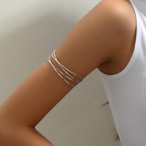 Dainty 14k Gold Cuff Bracelet for Women Thin Silver Geometry Bangle Fashion Open Adjustable Bracelet Minimalist Jewelry Accessories in Saudi Arabia