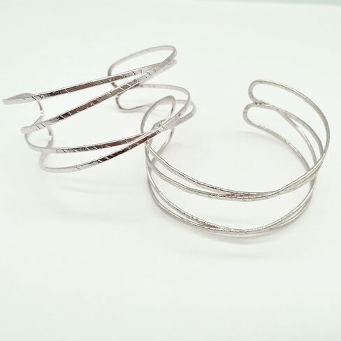Dainty 14k Gold Cuff Bracelet for Women Thin Silver Geometry Bangle Fashion Open Adjustable Bracelet Minimalist Jewelry Accessories in Saudi Arabia