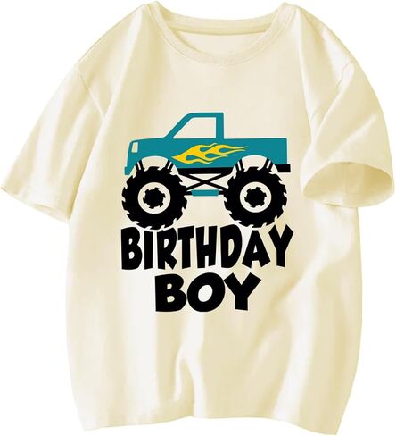 Birthday Boy T-Shirt Toddler Birthday Shirts Tees Little Kids Top Outfit Short Sleeve 2nd 3rd 4th 5th 6th 7th 8th in Kuwait