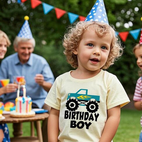 Birthday Boy T-Shirt Toddler Birthday Shirts Tees Little Kids Top Outfit Short Sleeve 2nd 3rd 4th 5th 6th 7th 8th in Kuwait
