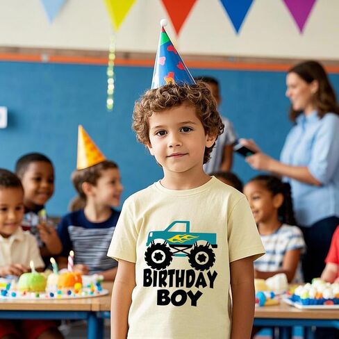 Birthday Boy T-Shirt Toddler Birthday Shirts Tees Little Kids Top Outfit Short Sleeve 2nd 3rd 4th 5th 6th 7th 8th in Kuwait