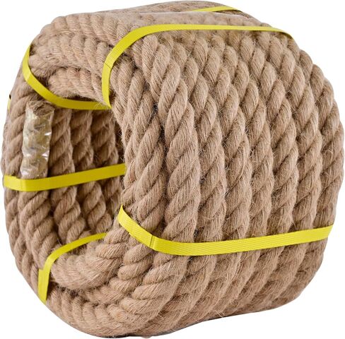Jute Rope 1/2 Inch x 100Ft,Natural Hemp Rope,Thick Rope,Swing Rope,Heavy Duty Rope Available as Tug of War Rope,Nautical Rope,Craft Rope,Lasso Rope and Rope for Hammock,etc. in Saudi Arabia