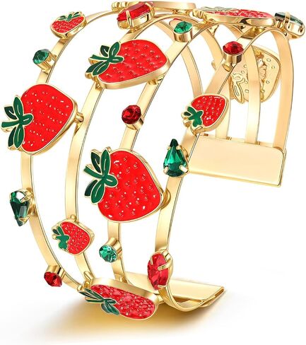 BVGA Summer Bracelet for Women Strawberry Pineapple Watermelon Cuff Bracelets Jeweled Tropical Fruit Bracelets Summer Beach Jewelry Outfits Accessories Gifts in Saudi Arabia
