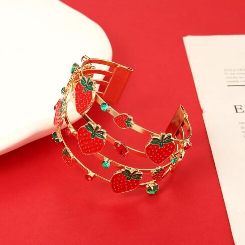 BVGA Summer Bracelet for Women Strawberry Pineapple Watermelon Cuff Bracelets Jeweled Tropical Fruit Bracelets Summer Beach Jewelry Outfits Accessories Gifts in Saudi Arabia