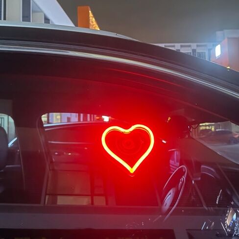 أضواء الجو الداخلية للسيارة ، شكل قلب الحب النيون ضوء النافذة مع ديكور مركبة عيد الحب ، LED LED Ambient Light ، إكسسوارات داخلية فريدة من نوعها للتعبير عن نفسك (وردي) in Kuwait