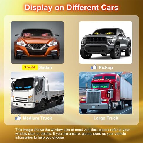 52x7.48Inch Devil Eyes for Windshield, LED Eyes Lights for Truck, Dynamic Digital Scrolling LED Display, App Control and Remote Control, LED Lights for Business Shop Bar (Large Size for Cars/Trucks) in Kuwait