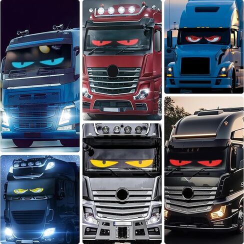 52x7.48Inch Devil Eyes for Windshield, LED Eyes Lights for Truck, Dynamic Digital Scrolling LED Display, App Control and Remote Control, LED Lights for Business Shop Bar (Large Size for Cars/Trucks) in Kuwait