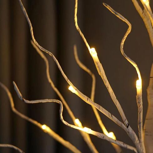 Money Tree Gift Card Holder 24 LED Birch Twig Treelights Battery/USB Powered Light Up Display Twig Gift Card Holder with 22 Clear Clips for Money Card Photo Birthday Graduation in Saudi Arabia