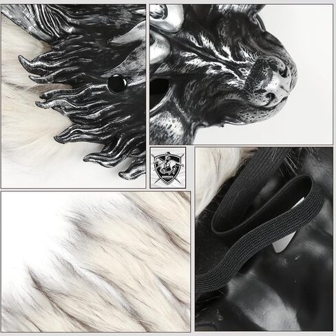 قناع L'Vow Voking Fur Wolf Cosplay Cosplay Accopary للنساء رجال Halloween Larp in Saudi Arabia