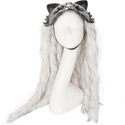 قناع L'Vow Voking Fur Wolf Cosplay Cosplay Accopary للنساء رجال Halloween Larp in Saudi Arabia