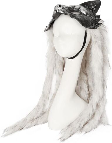 قناع L'Vow Voking Fur Wolf Cosplay Cosplay Accopary للنساء رجال Halloween Larp in Saudi Arabia