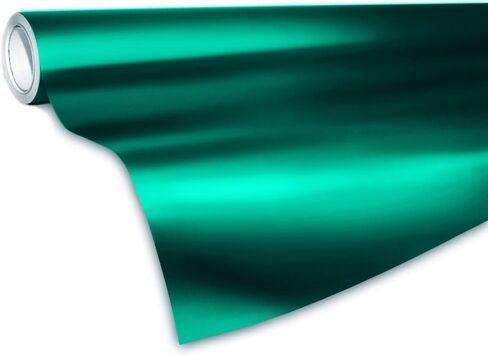 VViViD Emerald Dark Green Satin Chrome Vinyl Wrap Stretch Conform DIY Easy to Use Air-Release Adhesive (3ft x 5ft) in Kuwait