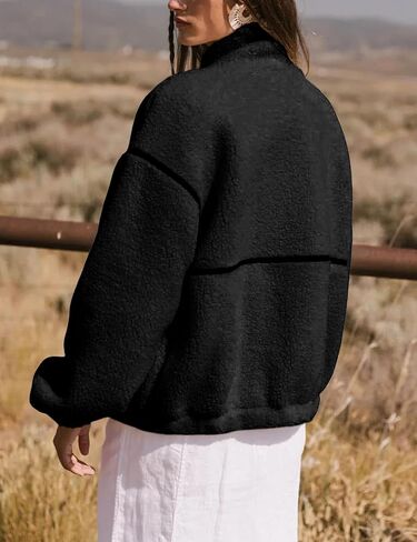 Yeokou Womens Sherpa Fleece Jackets Stand Collar Zip Up Fall Winter Casual 2025 Fuzzy Coats with Pockets in Saudi Arabia
