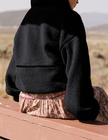 Yeokou Womens Sherpa Fleece Jackets Stand Collar Zip Up Fall Winter Casual 2025 Fuzzy Coats with Pockets in Saudi Arabia