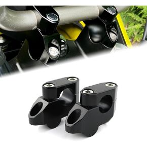 Xitomer 7/8" 22 مم دراجة نارية ATV Dirt Bike Motocross المقود مع مشابك، مناسب لـ Grom MSX125/ CRF250L، KLR650/ Z125، DRZ 400/S (النمط 2، أسود)