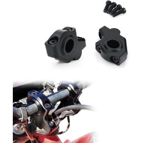 Xitomer 22mm 7/8" Motorcycle Handlebar Risers With Clamps, ATV Dirt Bike Motocross, Fit for Grom MSX125/ CRF250L, FZ1/ FZ8/ FZ16, KLR650/ Z125, DRZ 400/S MT-03(Black)