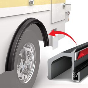 Trim-LOK Peel & Stick Fender Flare Utilizes 3M Automotive Grade Tape for Permanent Adhesion - No Drilling, No Bolting - Trucks, Cargo Trailers - 84" Length per Piece - 2 Pieces - DD6234BT, Black