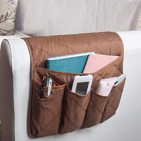ITODA Armrest Organizer for Sofa Couch Chair, Waterproof Hanging Recliner Caddy 5 Pockets Storage Bag