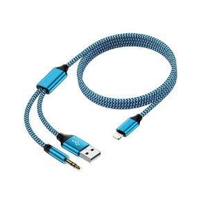 Lightning to 3.5mm Aux Cable for Car + Charge Cord 2-in-1 MFI Certified Male Audio Charging Cable for Apple 14 Pro Max 13 12 11 XR XS iPad, iPhone Auxiliary Cord for Home/Car Stereo Speaker Headphone