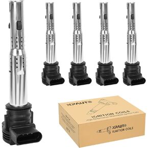Ignition Coil Pack Set of 5 fit for 2.0 2.5 L4 Audi A3 A4 A5 A6 Q3 Q5 TT Turbo VW Jetta Tiguan GTI Passat Eos CC 2005 2006 2007 2008 2009 2010 2011 2012 2013 2014 2015 2016 2017 2018, UF575