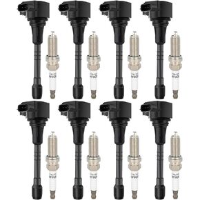 ECCPP UF677 8 ignition coils with 8 iridium Spark Plugs for Infiniti 2011 2012 2013 QX56 2014 2015 2016 2017 QX80 5.6L UF650 UF677