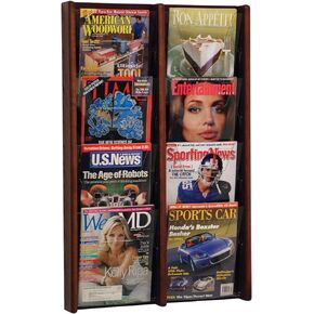 Wooden Mallet 8-Pocket Stance Wall Display, Light Oak
