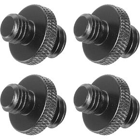 PATIKIL Mic Stand Adapter M8 Male to 3/8 Male Thread Tripod Screw Adapter Double Sides Camera Screw for Microphone Tripod Stand Black 4 Pack