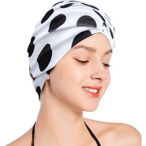 Women Lady Girls Bathing Cap Long Short Hair Swiming Cap Pleated Knotted Turban Hats Non-Waterproof Swim Cap