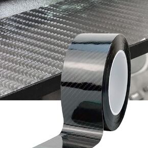 Umaki 1.2'' x 16.4ft Black Car Wrapping Carbon Fiber Vinyl Film Car Edge Guards, Scratch-Resistant Car Door Sill Protector Car Stickers Anti-Collision Tape for Bumper/Rearview Mirror/Trunk Door