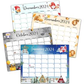 Desk Calendar 2024 Wall Calendar 12 Monthly Planner, 8x10 Inches Family Small Desk Calendar from January to December with Beige hook, 2024 Doodle Hanging Calendar - A03 in Kuwait