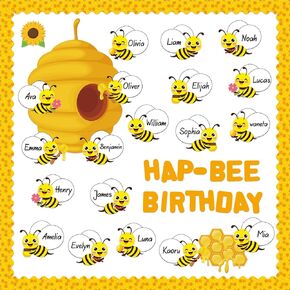 Bee Birthday Bulletin Board Classroom Decorations Bee Theme Bulletin Board Supplies Bee House Bulletin Board Set Bee Bulletin Board Cutouts for Blackboard Classroom School Bee Birthday Party Decor