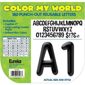 Eureka 845306 Alphabet and Numbers Bulletin Board and Classroom Decorations for Teachers, 4'' H, Multicolor, 180pcs