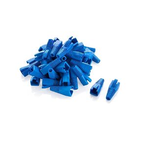 CableCreation RJ45 Ethernet Network Cable Strain Relief Boot 50-Pack Fits Cat5 Cat5e Cat6 Cat6a, RJ45 Color Coded Cable Connector Plug Cover for Various Diameter LAN Cable, Transparent