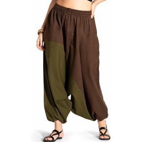 The Veshti Company Boho Wide Leg Yoga Pants Pyjama Parachute Pant with Pockets for Women Cotton Loose Flowy Lounge Harem Pant